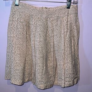 Sim & Sam‎ Mini Skirt Women XS Beige Grey Leopard Print Pleated Rayon